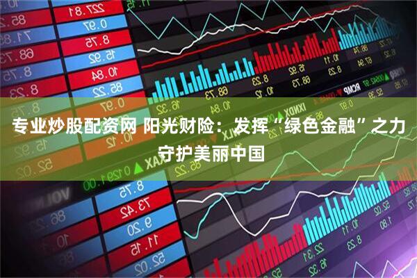 专业炒股配资网 阳光财险：发挥“绿色金融”之力 守护美丽中国